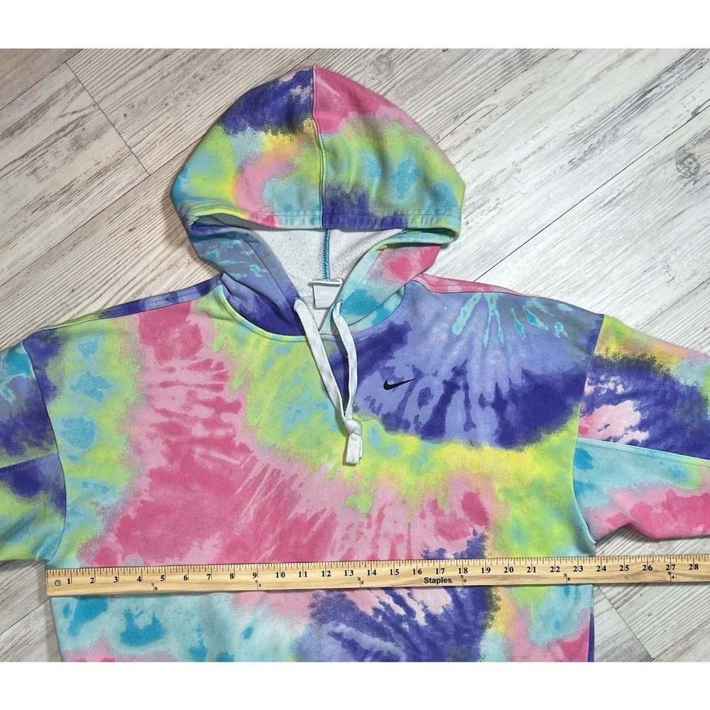 Nike Tie-Dye Cropped Hoodie Sweatshirt  Women's‎ Size L Cotton Blend - Picture 6 of 10